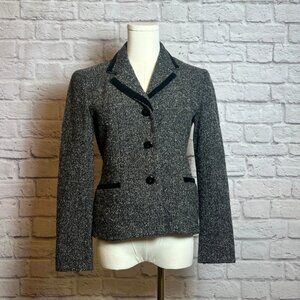 Talbots Petites Wool Blend Tweed Blazer Women's Size 2 Made in USA